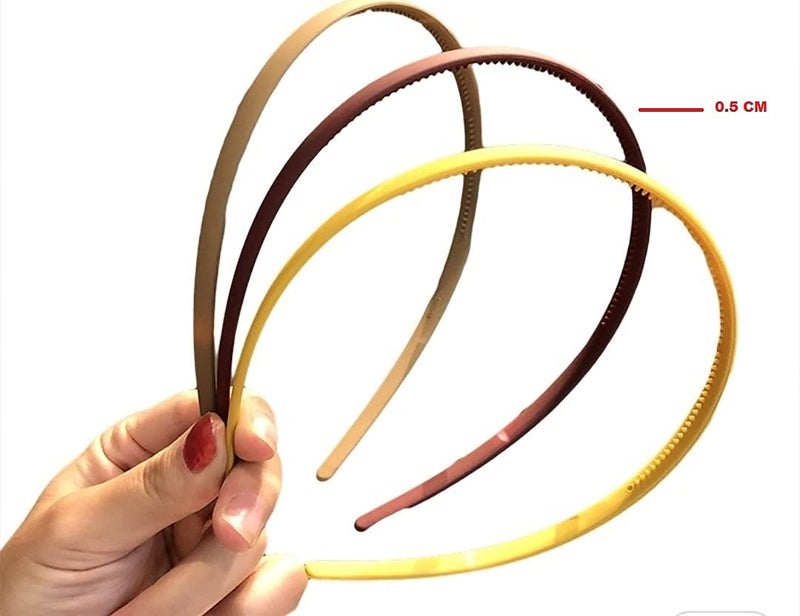 HOMEMATES 12Pcs Plastic Hair Bands for Women & Girls Headbands with Teeth Comb Design, Shiny & Matte Hair Hoops, Non-Slip Hair Accessories for Evreyday Use & Styling - Image 3