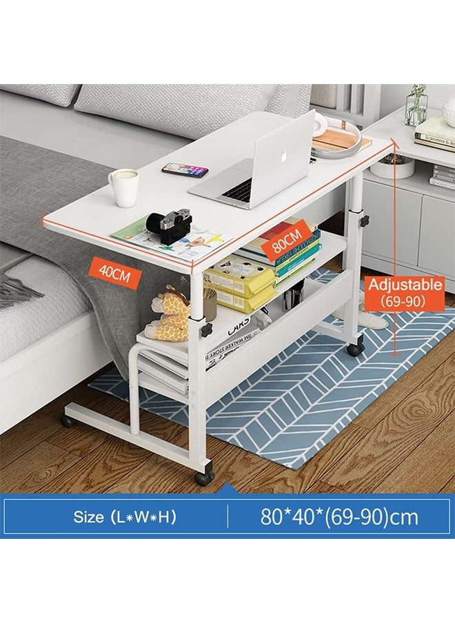 Generic 69-90CM Adjustable Computer Desk for Home Sofa Bed, Removable Office Laptop Table with Wheels  - Image 2