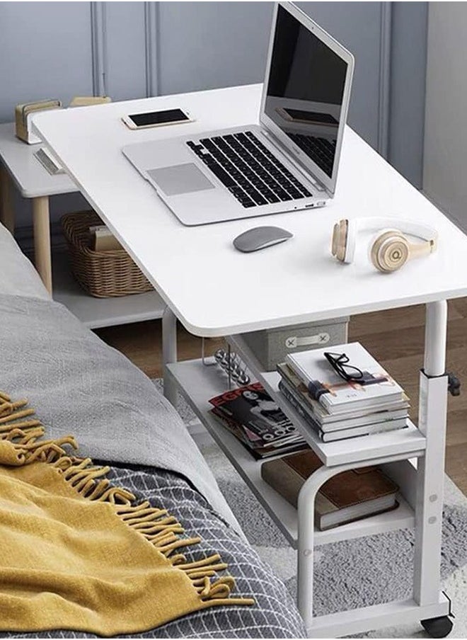 Generic 69-90CM Adjustable Computer Desk for Home Sofa Bed, Removable Office Laptop Table with Wheels  - Image 1