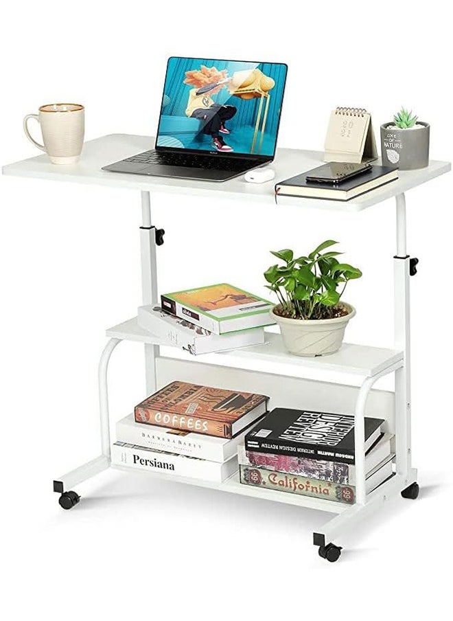 Generic 69-90CM Adjustable Computer Desk for Home Sofa Bed, Removable Office Laptop Table with Wheels  - Image 3