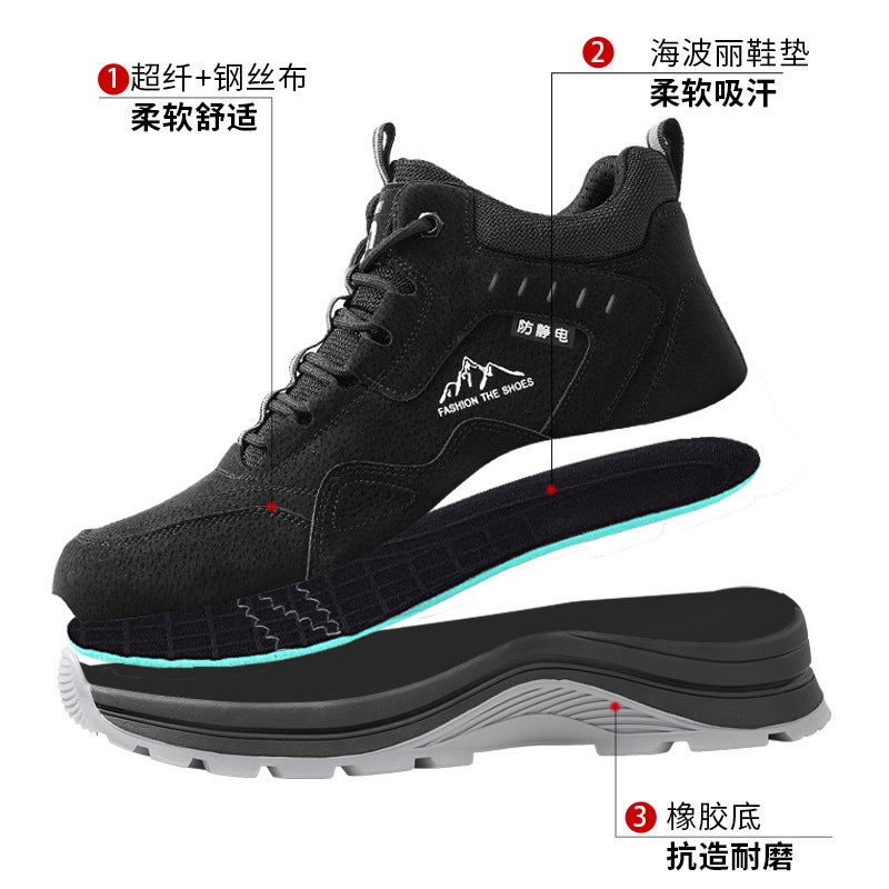 Anti-Static Shoes For Gas Stations, Winter High-Top Men'S Style, No Toe Cap, No Midsole, Comfortable And Wear-Resistant Work Shoes For Long Standing Without Fatigue - Image 3