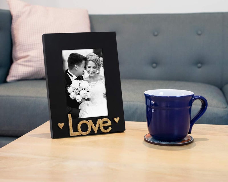 Isaac Jacobs Black Wood Sentiments â€œLoveâ€ Picture Frame, 4x6 inch, Photo Gift for Loved Ones, Family, Display on Tabletop, Desk (Black, 4x6) - Image 3