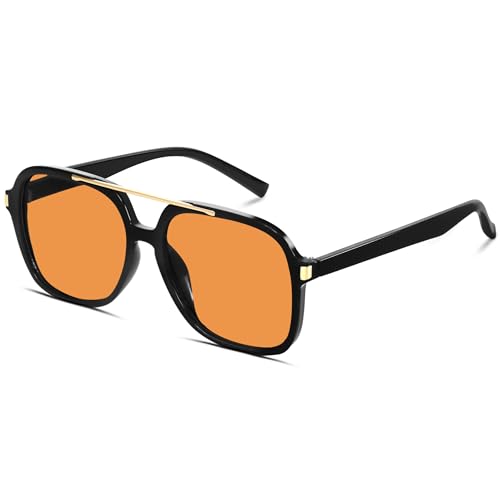 GUVIVI Retro Aviator Sunglasses for Women Men 2026 Square Top Bar Sun Glasses Sunnies 70s Lightweight Shades - Image 1