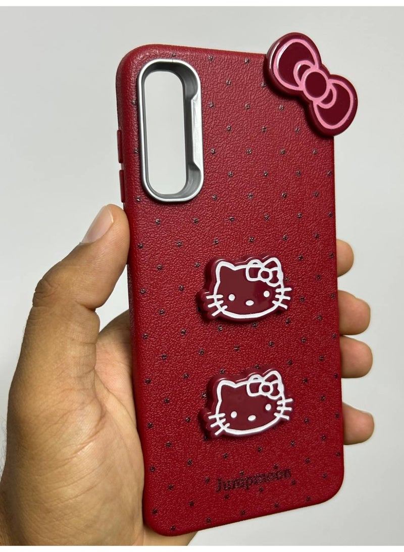 Jumpmoon Dotted Kitty Bow Back Case Compatible with Samsung A50 - Image 1