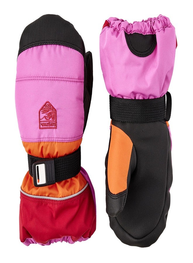 Hestra Kids’ CZone Mitt (2-11 yrs), Waterproof, Windproof & Insulated Winter Mittens for Alpine Skiing & Cold Weather Play - Cerise/Light Orange - 6 - Image 1