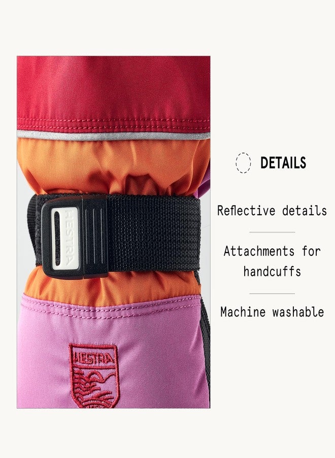 Hestra Kids’ CZone Mitt (2-11 yrs), Waterproof, Windproof & Insulated Winter Mittens for Alpine Skiing & Cold Weather Play - Cerise/Light Orange - 6 - Image 4