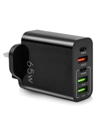 5-Port 65W USB Fast Charger Plug PD Power Adapter, Multi USB Plug UK Type C Charging Plug Compatible for iPhone 15/14 Pro Max and AirPods, iPad,Samsung S24/23 Ultra-Black - pzsku/Z86A01B9A50C42147B60FZ/45/_/1716966105/ee3266a2-2601-4175-87f4-5812dfd3c53d