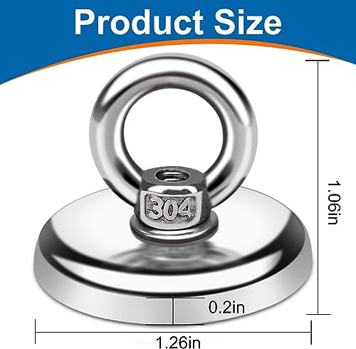 E BAVITE خطاطيف مغناطيسية E BAVITE، 100 رطل (45 كجم) خطاف مغناطيسي نيديميوم ثقيل مع ثقب مائل، مثالي للمنزل والمطبخ ومكان العمل والمكتب والمرآب، 20 عبوة - Image 2