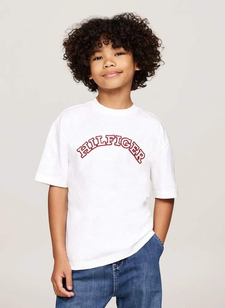 تومي هيلفيغر Youth Logo Crew Neck T-Shirt