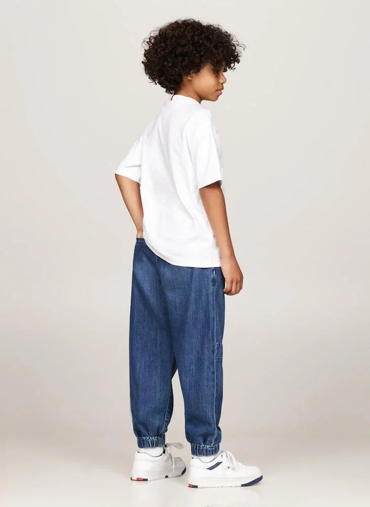 تومي هيلفيغر Youth Logo Crew Neck T-Shirt