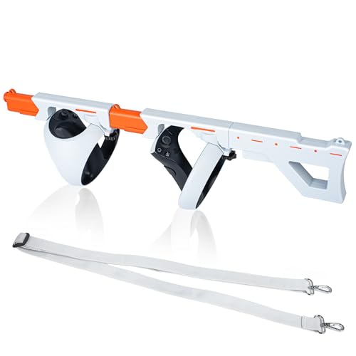 DEVASO Magnetic VR Gun Stock for PSVR2, 3-in-1 Changing VR Handle Accessories for Playstation VR2, Handle Attachment with Shoulder Straps for Enhance FPS Gaming Experience - Image 1