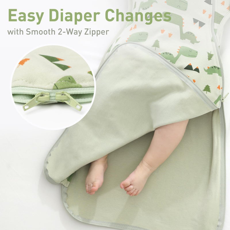Knirose Arms Up Baby Sleep Sack Swaddle - 2 Pack Cotton Transitional Swaddle Blanket for Newborns 0-3 Months, 3-Way Wear for Snug Fit, Calms Startle Reflex, Easy Diaper Changes - Image 5