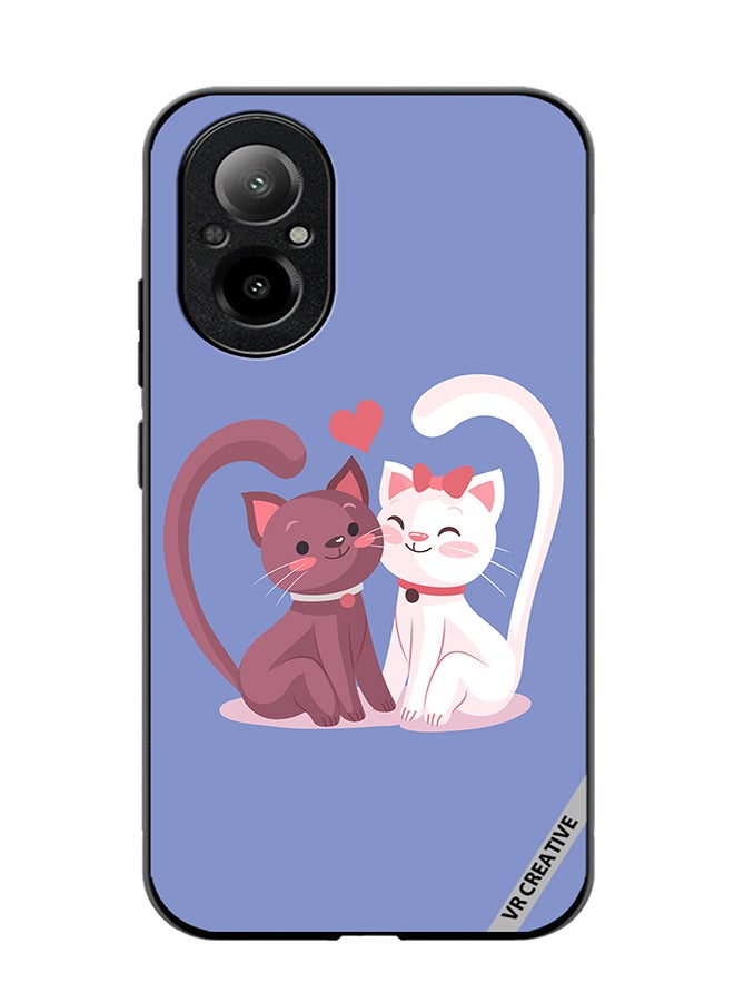 VR CREATIVE Protective Case Cover For Realme C67 4G Love Cat Design Multicolour - Image 1