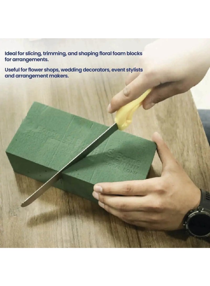 Si Bonne Floral Foam Cutting Knife, Sharp Precision Florist Knife with Ergonomic Handle for Flower Arrangements, Floral Foam Blocks & DIY Crafts, Yellow - Image 5