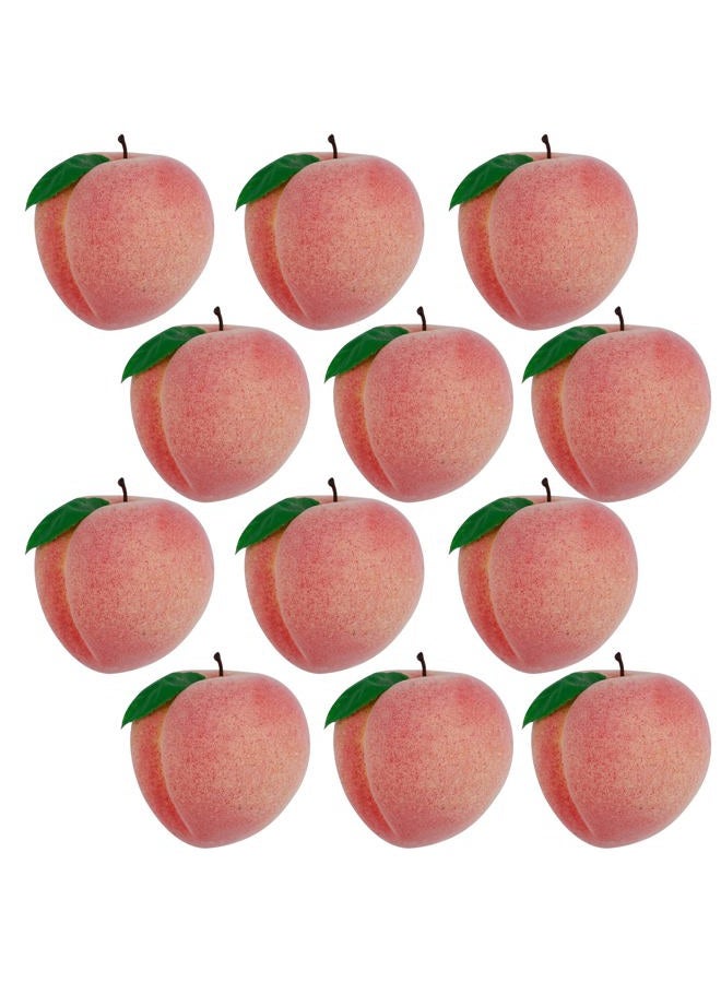 Happy Trees 12pcs Artificial Peach Simulation Fruit for Home Kitchen Table Cabinet Party Décor Photography Props Food - Image 1