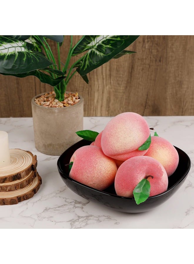Happy Trees 12pcs Artificial Peach Simulation Fruit for Home Kitchen Table Cabinet Party Décor Photography Props Food - Image 3
