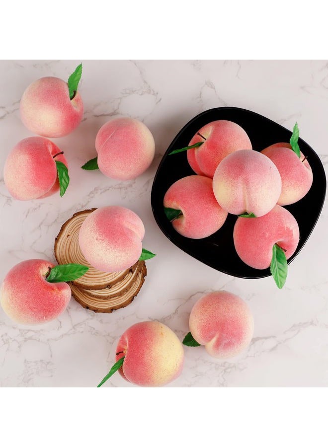 Happy Trees 12pcs Artificial Peach Simulation Fruit for Home Kitchen Table Cabinet Party Décor Photography Props Food - Image 5