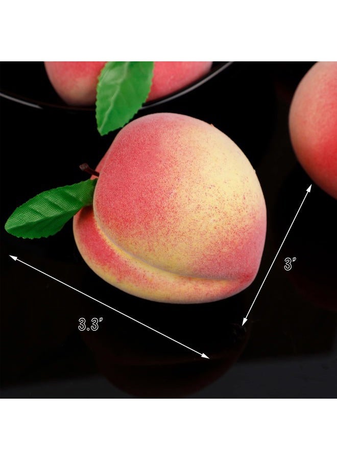 Happy Trees 12pcs Artificial Peach Simulation Fruit for Home Kitchen Table Cabinet Party Décor Photography Props Food - Image 2