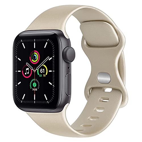 Tobfit Watch Strap Compatible for Apple Watch Series 8 7 6 5 4 3 2 1 SE 45mm 44mm 42mm 41mm 40mm (Watch Not Included), Smartwatch band for Men Women, Strap for iWatch 8 7 6 5 4 3 2 1(38mm Champagne) - Image 1