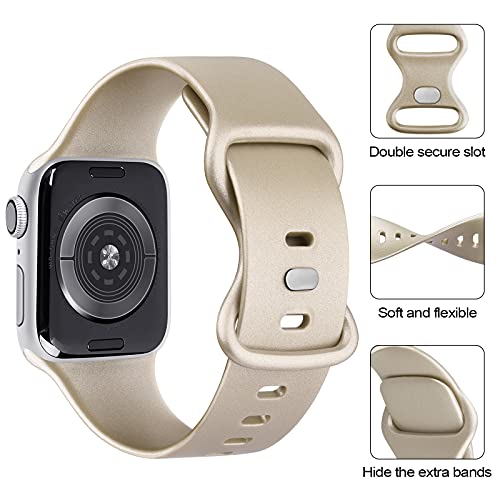 Tobfit Watch Strap Compatible for Apple Watch Series 8 7 6 5 4 3 2 1 SE 45mm 44mm 42mm 41mm 40mm (Watch Not Included), Smartwatch band for Men Women, Strap for iWatch 8 7 6 5 4 3 2 1(38mm Champagne) - Image 2
