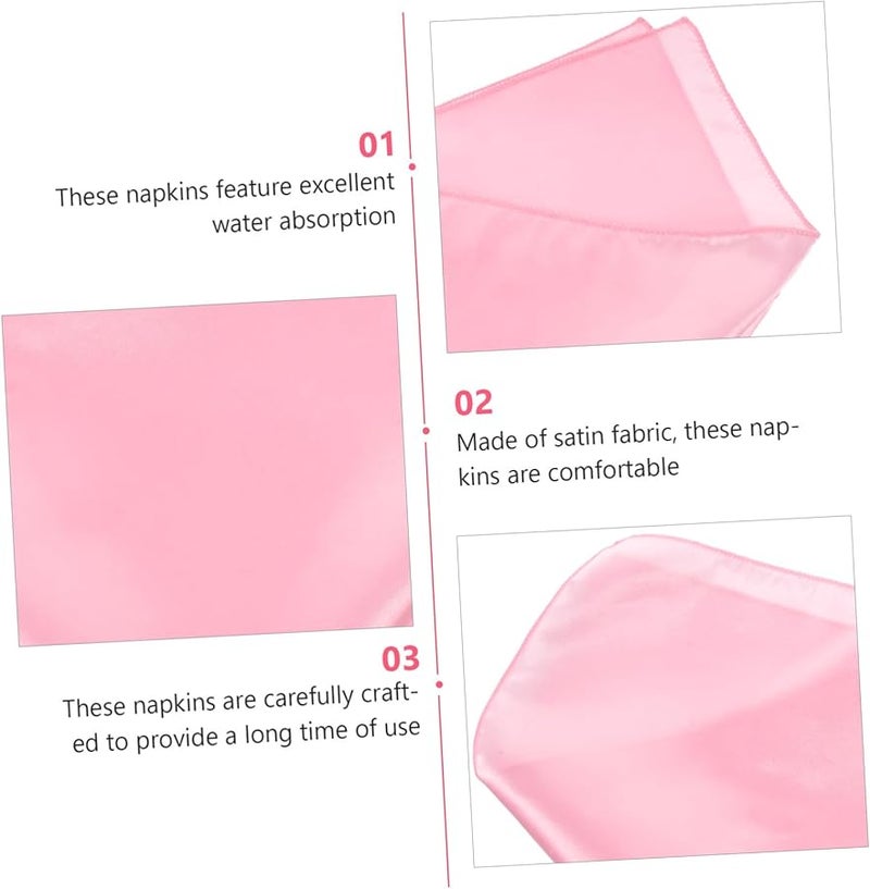 5 قطع مناديل وردية ترابية من الساتان قابلة للغسل، مفارش طاولة من القماش لتزيين حفلات الطعام - Image 4