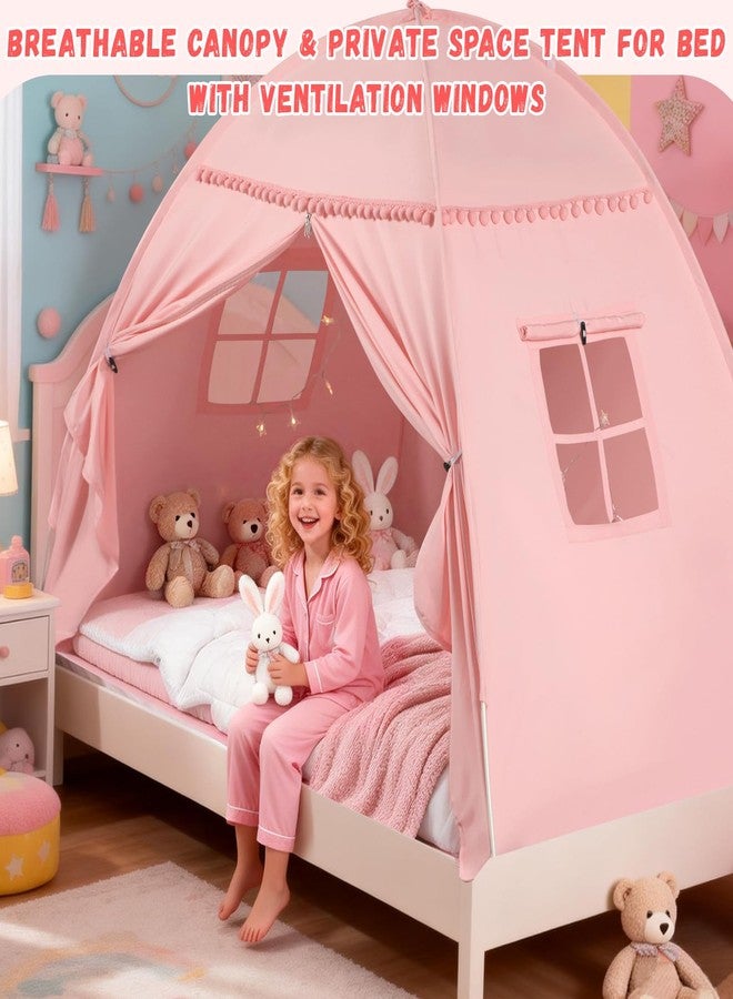 Jiangcha Full Size Kids Play Tent, Indoor Privacy Canopy Teepee for Boys & Girls, Portable Dark Room Sleeping Tent for Bedroom Floor Camping - Image 4