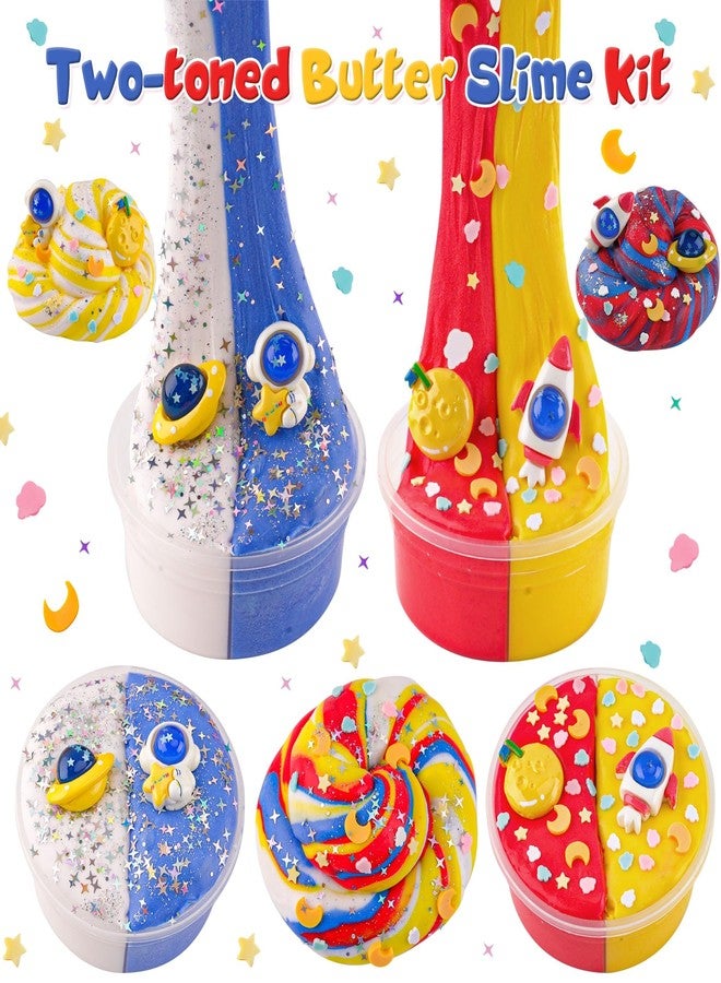 LAWOHO 2 Pack Slimes, Galaxy Slime, Cloud Slime kit for Boys Ages 8-12, Toys for Girls and Boys, for Kids Slime Set Party kit Goodie Bag Stuffers, 4 5 6 7 8 9 10 Year Old Girl Boy Birthday Gift Cute Stuff - Image 3