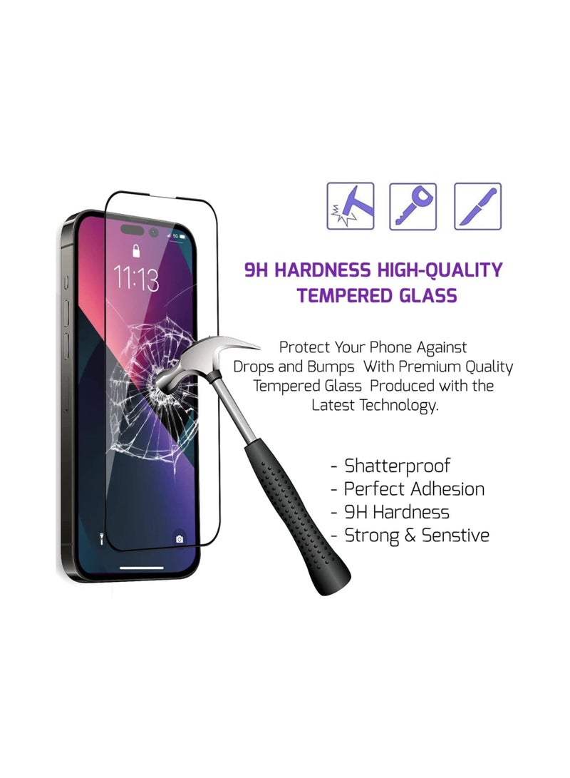 Rock Pow IPhone 14 Plus  Screen Protector Easy Install 3D Curved Anti Bubble Ultra HD Tempered Glass Case Friendly Screen Protector for Apple iPhone 14  Plus ,6.7 inch Black - Image 2