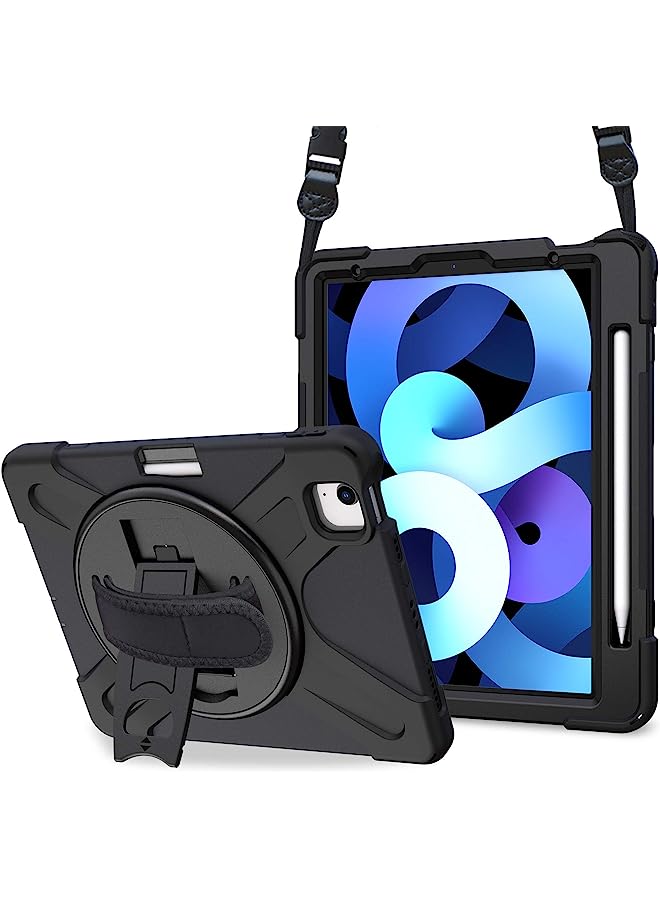 Procases Ipad Air 4 Rugged Case 10.9 Inch 2020 Ipad Air 4Th Generation Case, Heavy Duty Shockproof Rotating Kickstand Protective Cover For 2020 Ipad Air 10.9" 4Th Gen A2316 A2324 A2325 A2072 -Black - Image 1