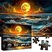PICKFORU Ocean Moon Puzzles for Adults 1000 Pieces Nature Art Landscape Jigsaw Puzzles with Mystery Full Moon Colorful Magic Moonlight Sea Wave Themed Puzzle Scenery Hard Impossible Challenging for Adults - Image 4