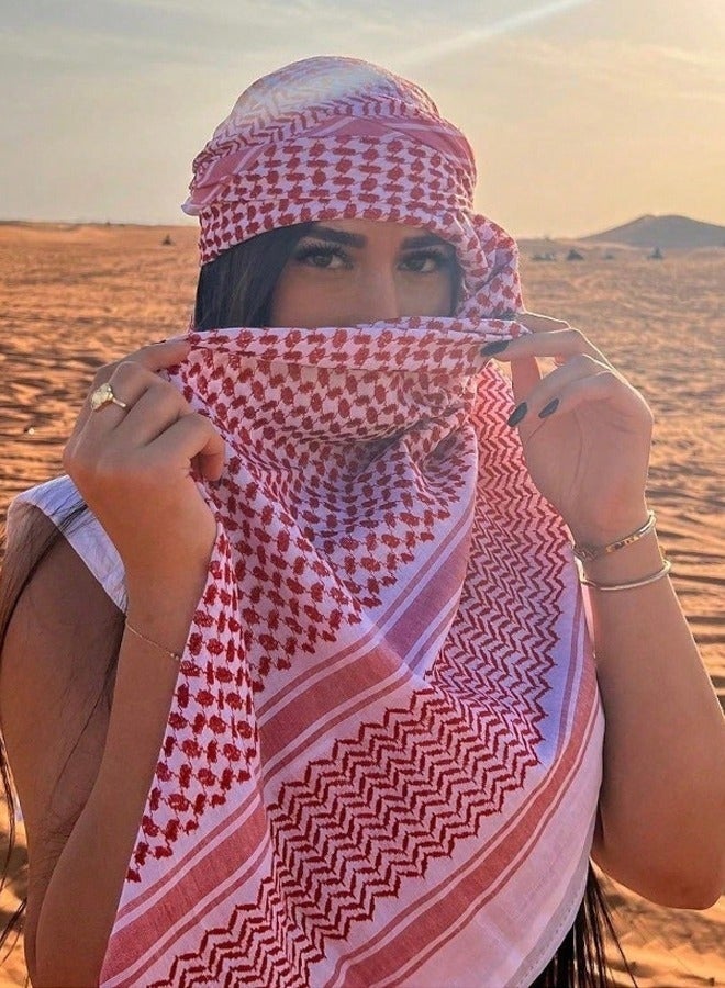 Arab Style Shemagh Scarf, Middle Eastern Desert Keffiyeh, Men’s & Women’s Tactical Head Wrap, Neck & Face Protection Shawl, Classic Arabic Pattern - Image 1