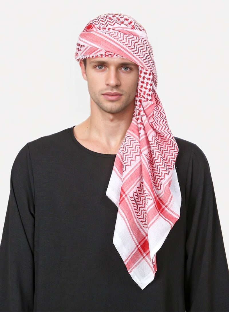 Arab Style Shemagh Scarf, Middle Eastern Desert Keffiyeh, Men’s & Women’s Tactical Head Wrap, Neck & Face Protection Shawl, Classic Arabic Pattern - Image 2