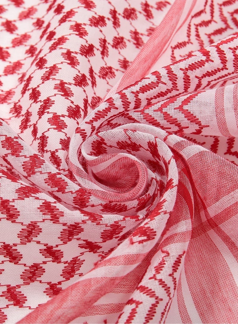 Arab Style Shemagh Scarf, Middle Eastern Desert Keffiyeh, Men’s & Women’s Tactical Head Wrap, Neck & Face Protection Shawl, Classic Arabic Pattern - Image 3
