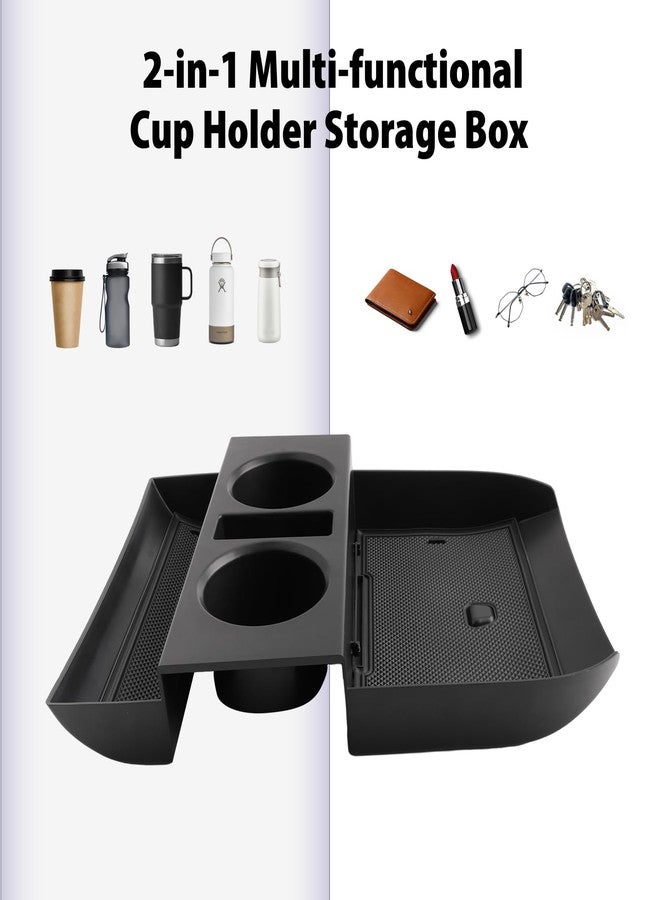 LUWU for 2020-2024 Hyundai Palisade Center Console Organizer 2024 Palisade Accessories Palisade Cup Holder Insert Cup Holder Organizer 2024 Palisade Lower Console Organizer Storage Tray Drink Holders - Image 3