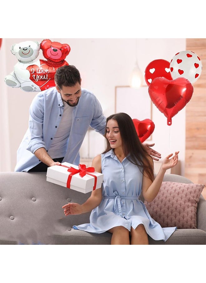 Lemon I Love You Balloons and Heart Balloons,Love-Bear Red Heart Balloons Kit Decor with 1000 Pcs Dark-Red Silk Rose Petals,Valentines Day Romantic Proposal Wedding Anniversary Decorations  - Image 3