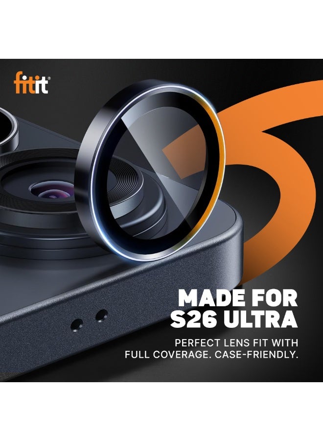 FITIT Camera Lens Protector for Samsung S26 Ultra - 9H Tempered Glass with Aluminum Ring, Anti-Fingerprint, Easy Installation - fitit - Image 2