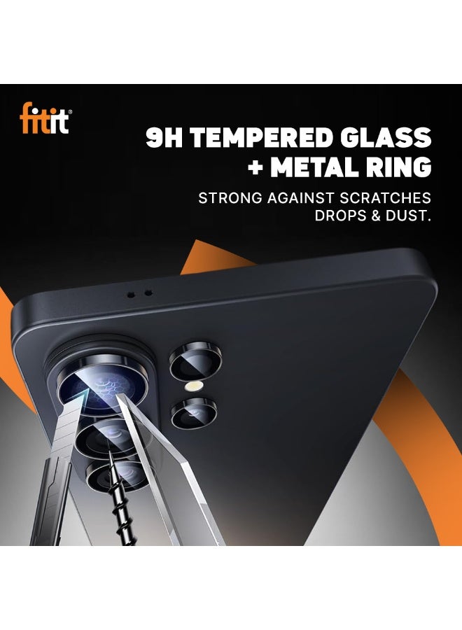 FITIT Camera Lens Protector for Samsung S26 Ultra - 9H Tempered Glass with Aluminum Ring, Anti-Fingerprint, Easy Installation - fitit - Image 3