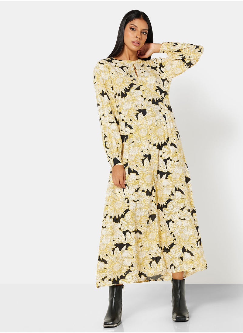 VERO MODA - Floral V-Cut Maxi Dress - Image 1