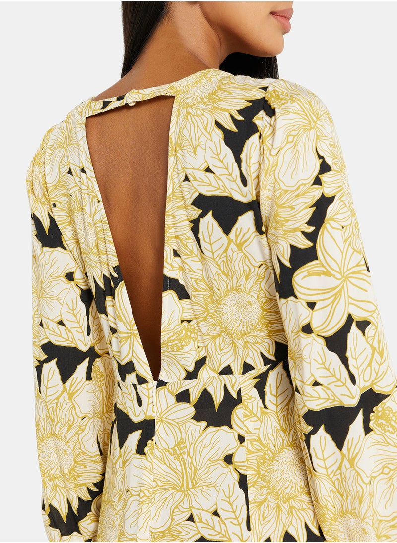 VERO MODA - Floral V-Cut Maxi Dress - Image 1
