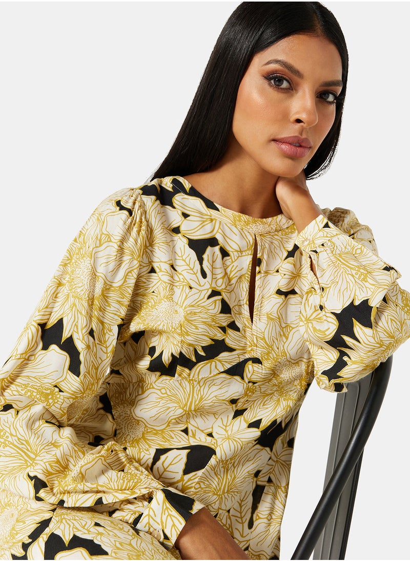 VERO MODA - Floral V-Cut Maxi Dress - Image 1