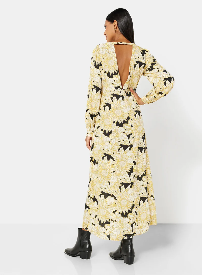 VERO MODA Floral V-Cut Maxi Dress