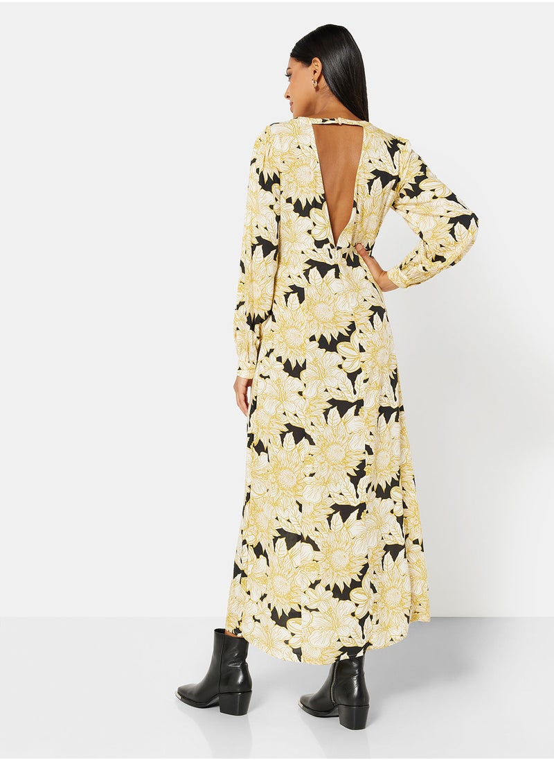 VERO MODA - Floral V-Cut Maxi Dress - Image 1