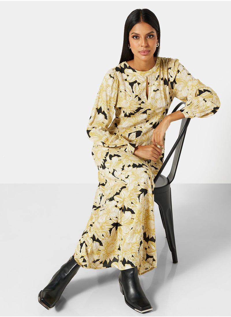 VERO MODA - Floral V-Cut Maxi Dress - Image 1