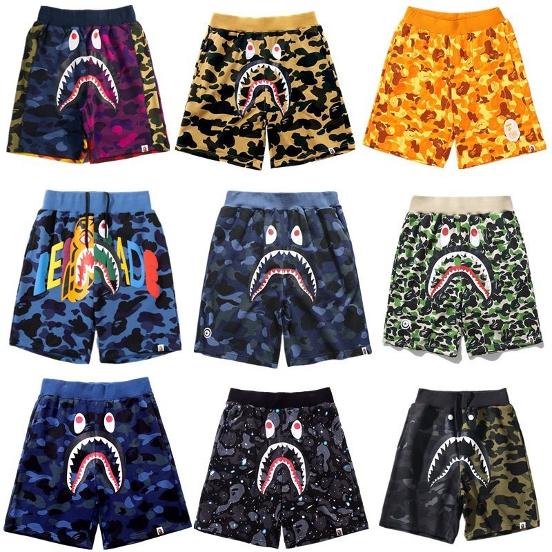 New Japanese-Style Trendy Brand Shark Head Casual Shorts For Men And Women, Youth Fashion Quick-Dry Beach Shorts - Image 2