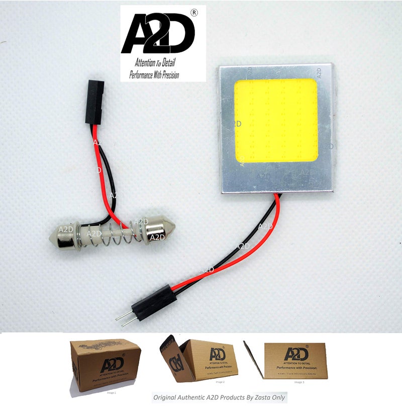 A2D® 12V Full Cobe Chip LED 6000K High Power Combo Of Car Interior Roof Light/Reading Lamp Light-White For Honda City Zx - Image 1
