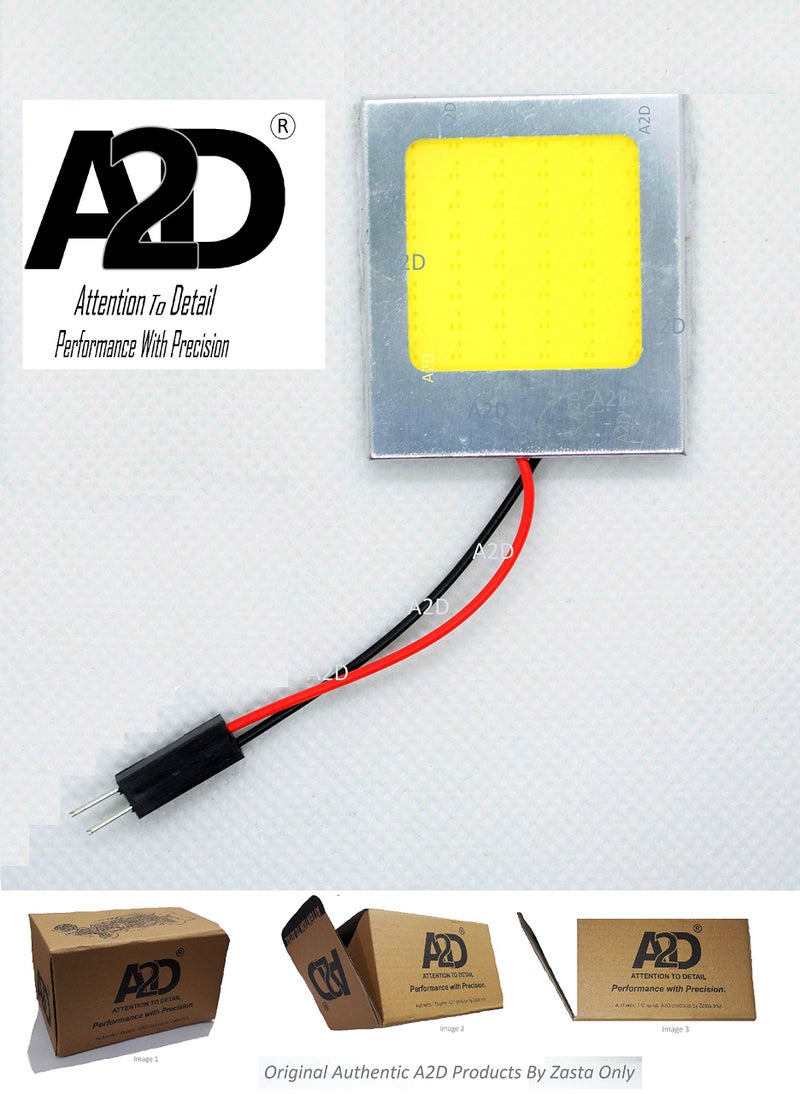 A2D® 12V Full Cobe Chip LED 6000K High Power Combo Of Car Interior Roof Light/Reading Lamp Light-White For Honda City Zx - Image 2