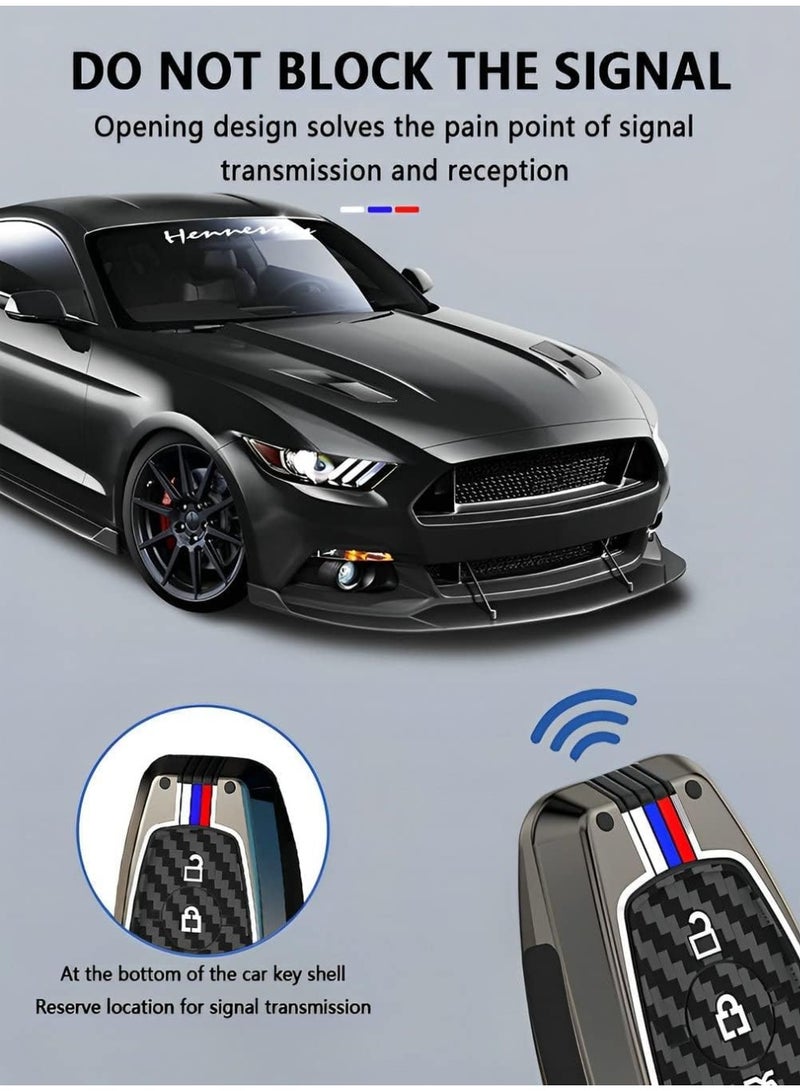 For Ford Key Fob Cover Case Metal Shell Smart Key Holder Protector Compatible for Escape F150 Bronco Explorer F250 Mustang F350 Edge Fusion 2018-2024 - Image 4