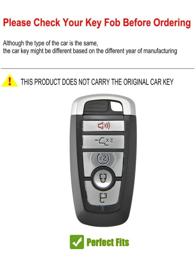 For Ford Key Fob Cover Case Metal Shell Smart Key Holder Protector Compatible for Escape F150 Bronco Explorer F250 Mustang F350 Edge Fusion 2018-2024 - Image 2