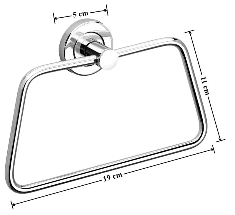 GARBNOIRE Stainless Steel Towel Ring, Napkin Ring, Towel Holder, Towel Hanger for Bathroom, Kitchen, Washbasin, Homes, Hotels- Chrome Finish (Pack of 2) - Image 4