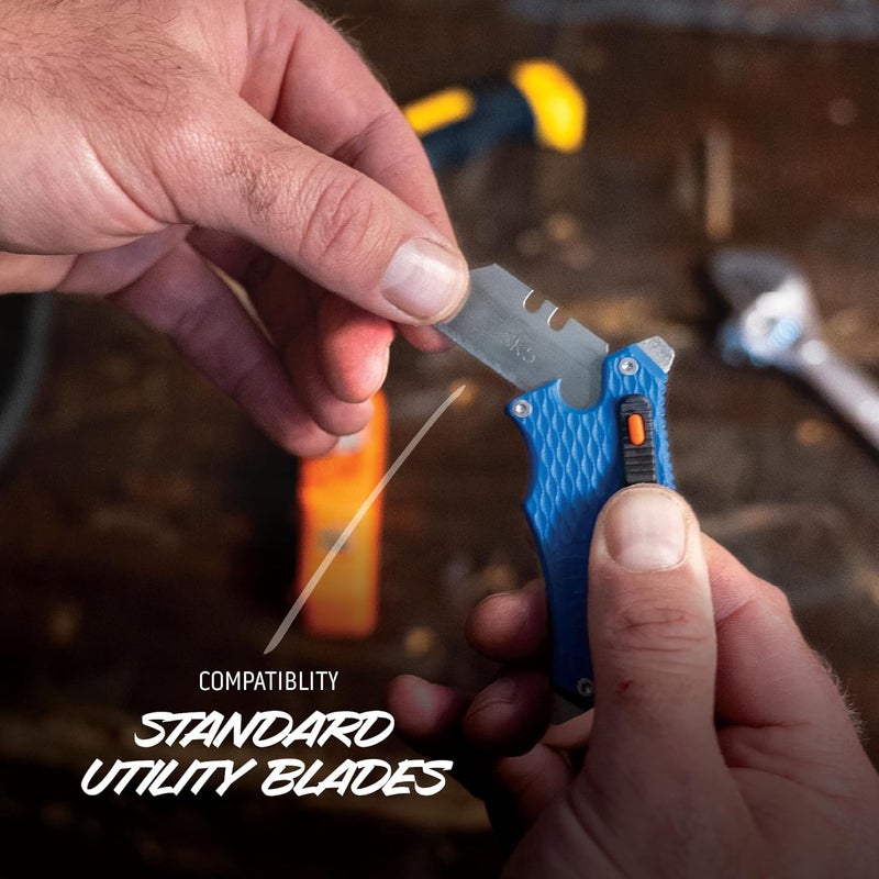 Outdoor Edge SlideWinder - Utility Knife Multitool with Standard Replaceable Razor Blade, Screwdrivers, Prybar, Bottle Opener and Pocket Clip with Locking Auto-Retracting Blade - Image 2